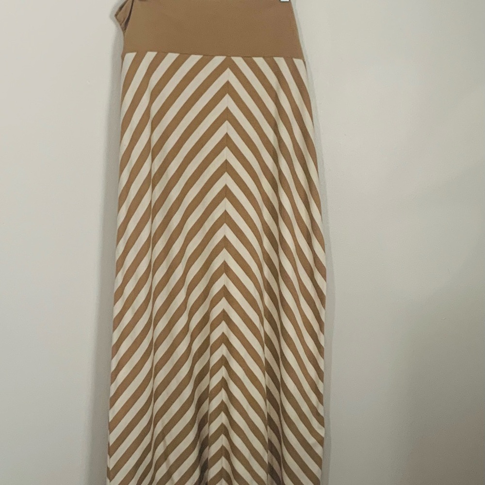 Faded Glory Tan & White Shirt L